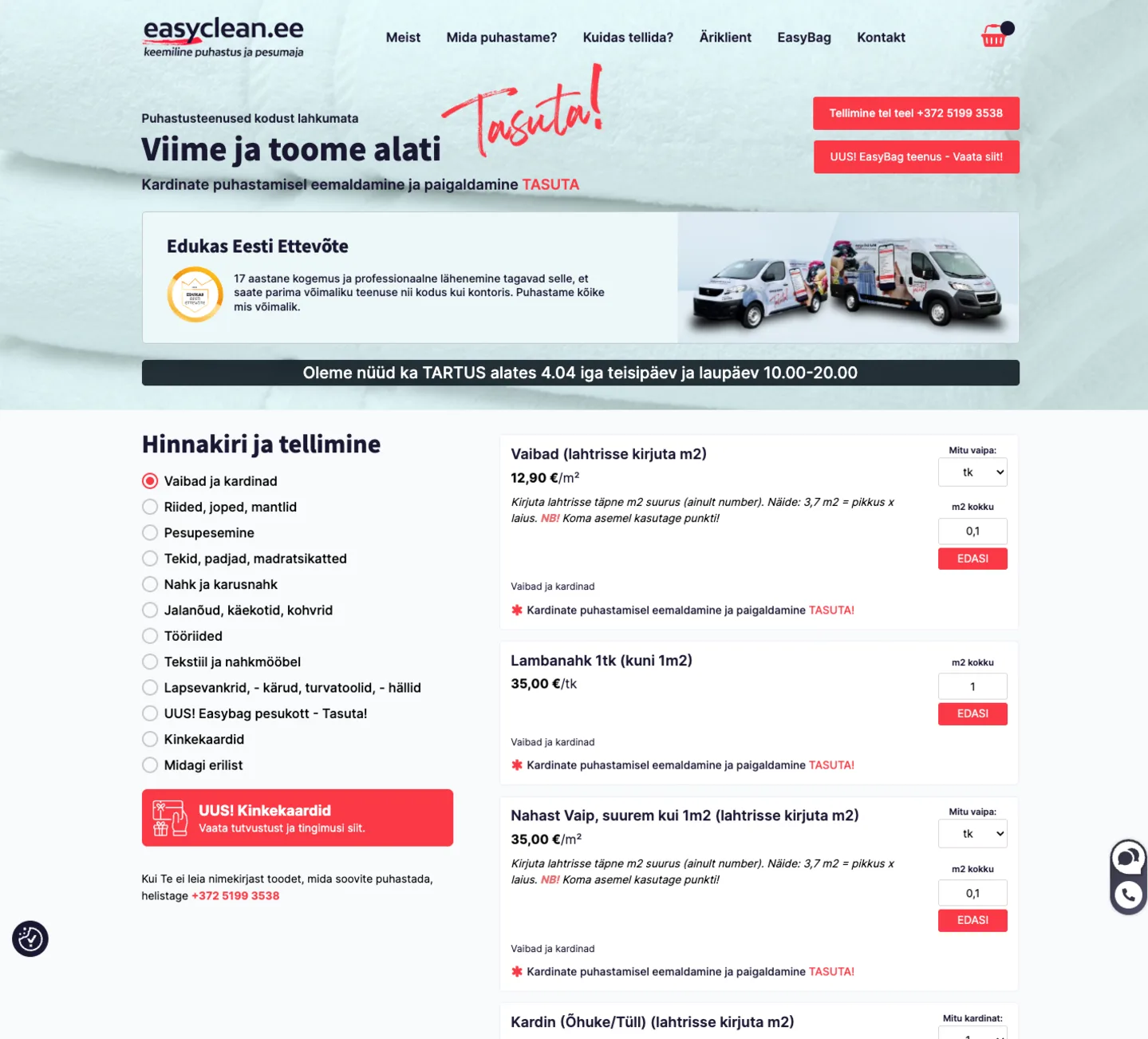EasyClean, Cleaning Services & Online Ordering